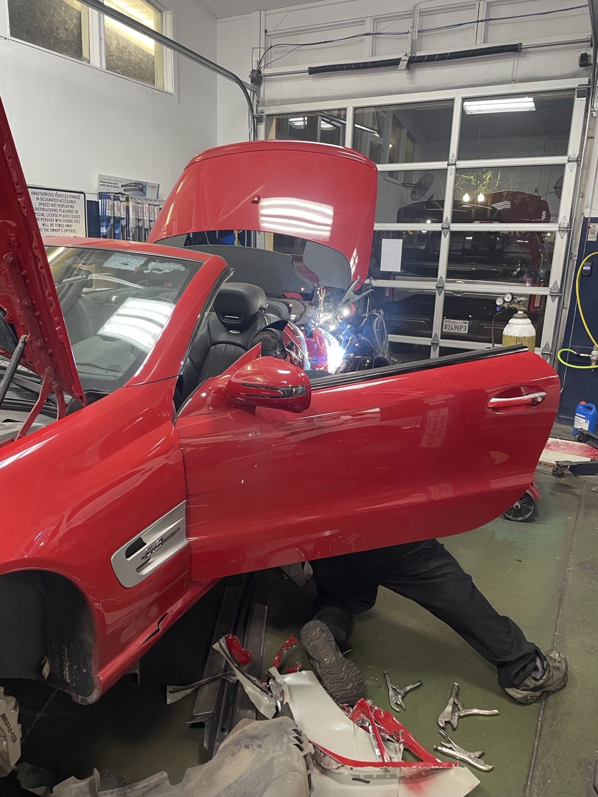 SL63 AMG during repair